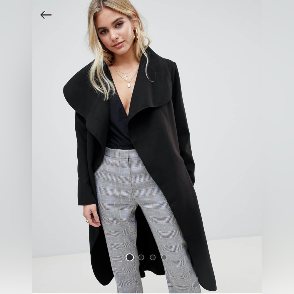 PrettyLittleThing Black Trench Coat